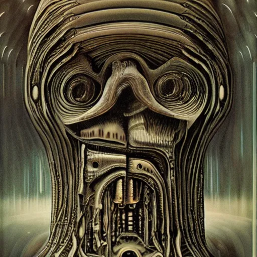 Prompt: Liminal space in outer space by H. R. Giger