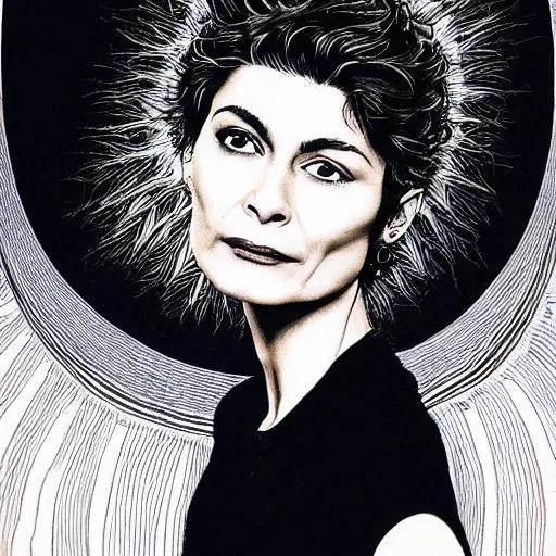 Image similar to portrait of audrey tautou by aaron horkey