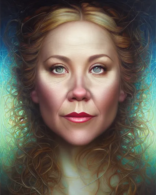 Image similar to detailed portrait of christina applegate apple!! tree! by tomasz alen kopera and peter mohrbacher and johanna martine! and margaret keane! coherent luminescent