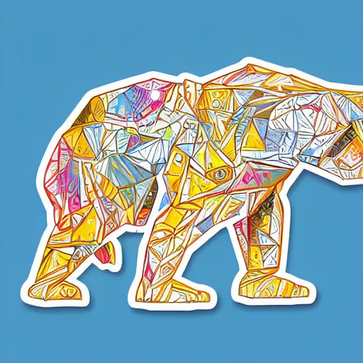 Image similar to Cyborg polar bear, sticker, highly detailed, colorful, illustration, drama, smooth and clean vector curves, no jagged lines, vector art, smooth