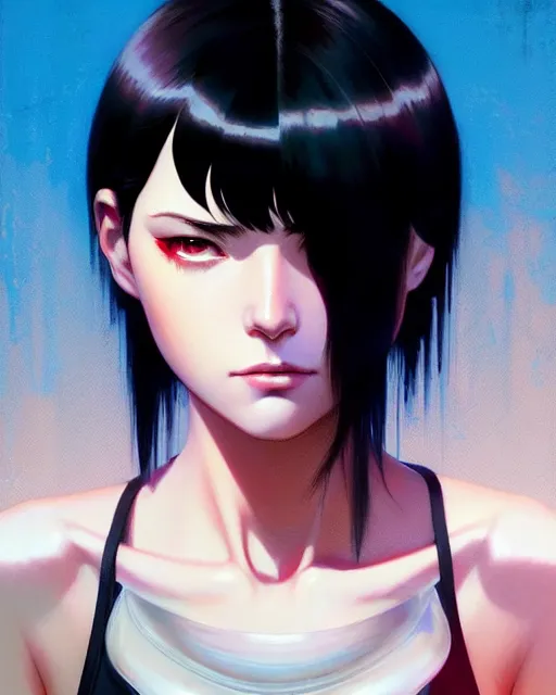 Image similar to dead inside!!!, fine - face, audrey plaza, realistic shaded perfect face, fine details. anime. realistic shaded lighting poster by ilya kuvshinov katsuhiro otomo ghost - in - the - shell, magali villeneuve, artgerm, jeremy lipkin and michael garmash and rob rey