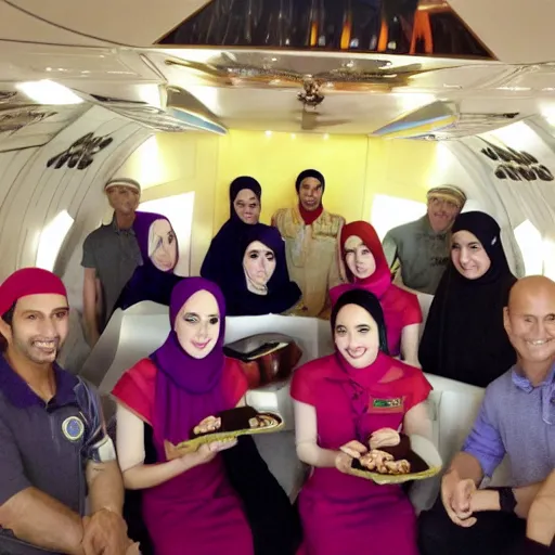 Image similar to starship enterprise arabic cabin crew with lebanese food and music