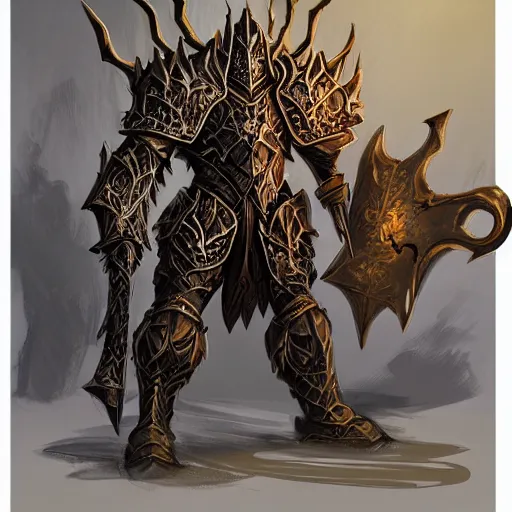 Image similar to heavy knight concept art inspired by archaon the everchosen, dark fantasy, intricate, highly detailed