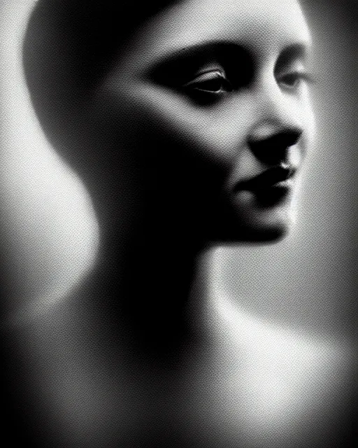 Image similar to tintype black and white dreamy young beautiful female artificial intelligence, metropolis, cinematic, rim light, bokeh, photo - realistic, elegant, high detail, 8 k, masterpiece, photo taken in 1 9 3 0