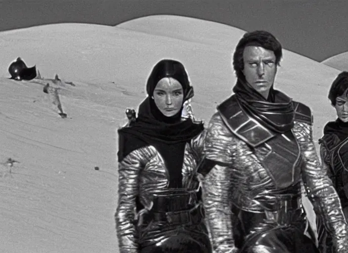 Prompt: scene from the 1 9 7 4 science fiction film dune
