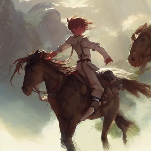 Image similar to a group of people riding on the backs of horses, a storybook illustration by krenz cushart, pixiv contest winner, fantasy art, official art, concept art, storybook illustration.