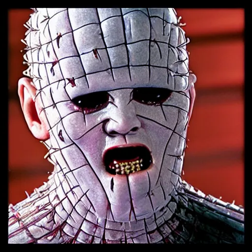 Image similar to pinhead from hellraiser. ultra realistic, hyper realistic, macro photography