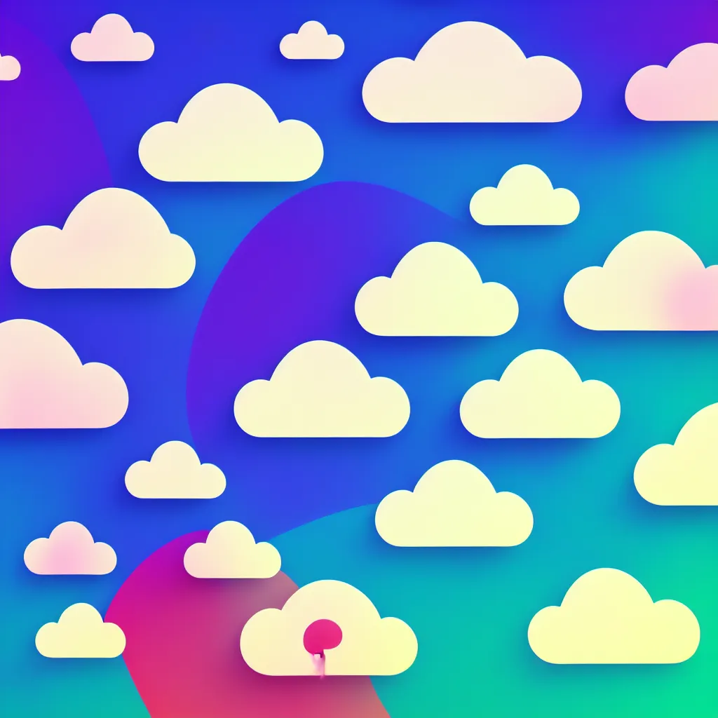 Image similar to a simple micro-service deployed to a public cloud, security, attack vector, trending on Artstation, painting by Jules Julien, Leslie David and Lisa Frank, muted colors with minimalism