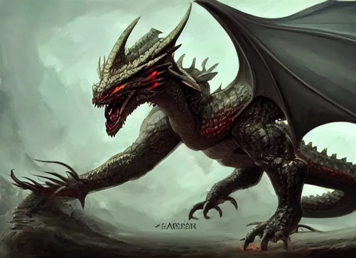 Prompt: concept design of dragon for a aaa game, oil painting by eren arik and jama jurabaev, extremely detailed, brush hard, artstation, high quality, brush stroke