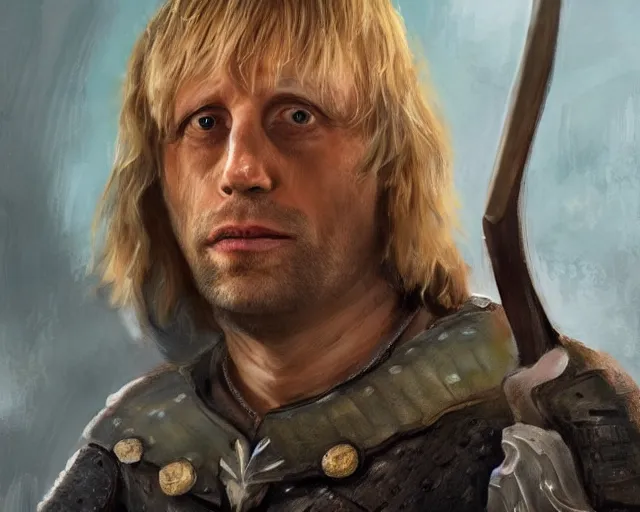 Prompt: boris johnson as aragorn, character art, by various concept artists, hyperrealistic face, photorealistic render