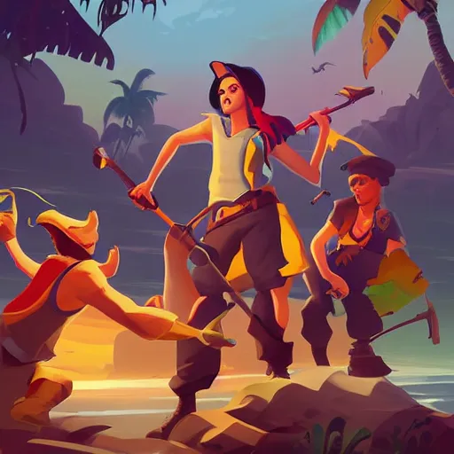 Image similar to painting treasure on sea of thieves game smooth median photoshop filter cutout vector, behance hd by jesper ejsing, by rhads, makoto shinkai and lois van baarle, ilya kuvshinov, rossdraws global illumination