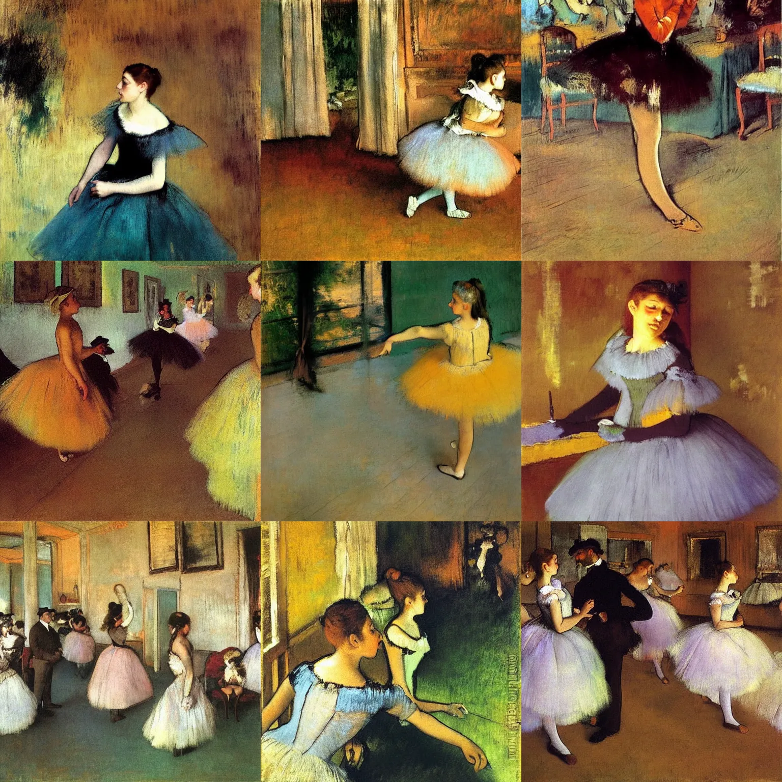 Prompt: painting by edgar degas