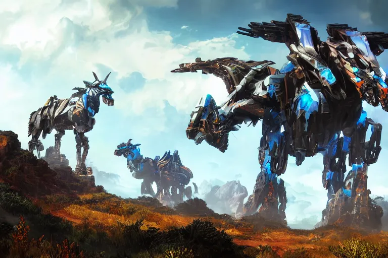 Image similar to stormbird machine mecha animal beast robot of horizon forbidden west horizon zero dawn bioluminiscence global illumination ray tracing hdr fanart arstation by sung choi and eric pfeiffer and gabriel garza and casper konefal