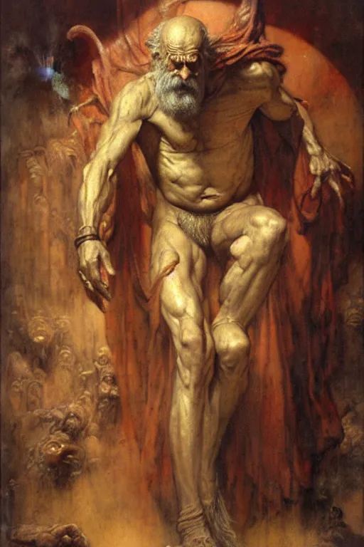 Prompt: a portrait of diogenes by wayne barlowe, by gustav moreau, by goward, by gaston bussiere, by roberto ferri, by santiago caruso, by luis ricardo falero, by austin osman spare, ( ( ( ( occult art ) ) ) ) saturno butto
