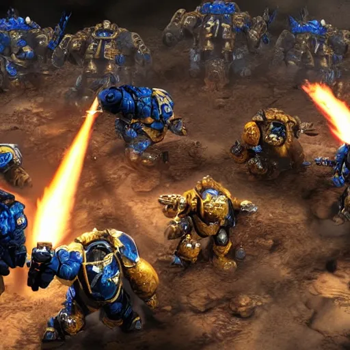 Image similar to Astartes Space Marines fight against space orcs in an epic battle, futuristic style 4K