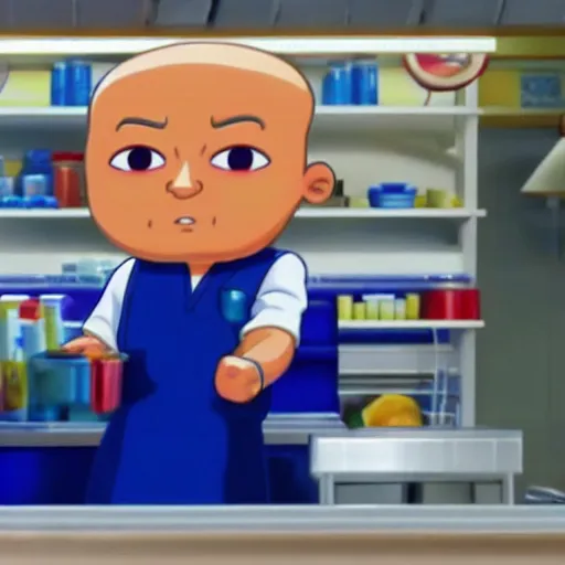 Image similar to Mr. Clean in the style of Japanese commercial