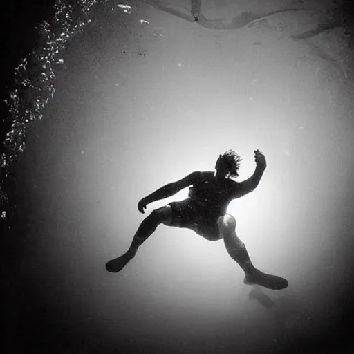 Image similar to Underwater photo of soccer player by Trent Parke, clean, detailed, Magnum photos