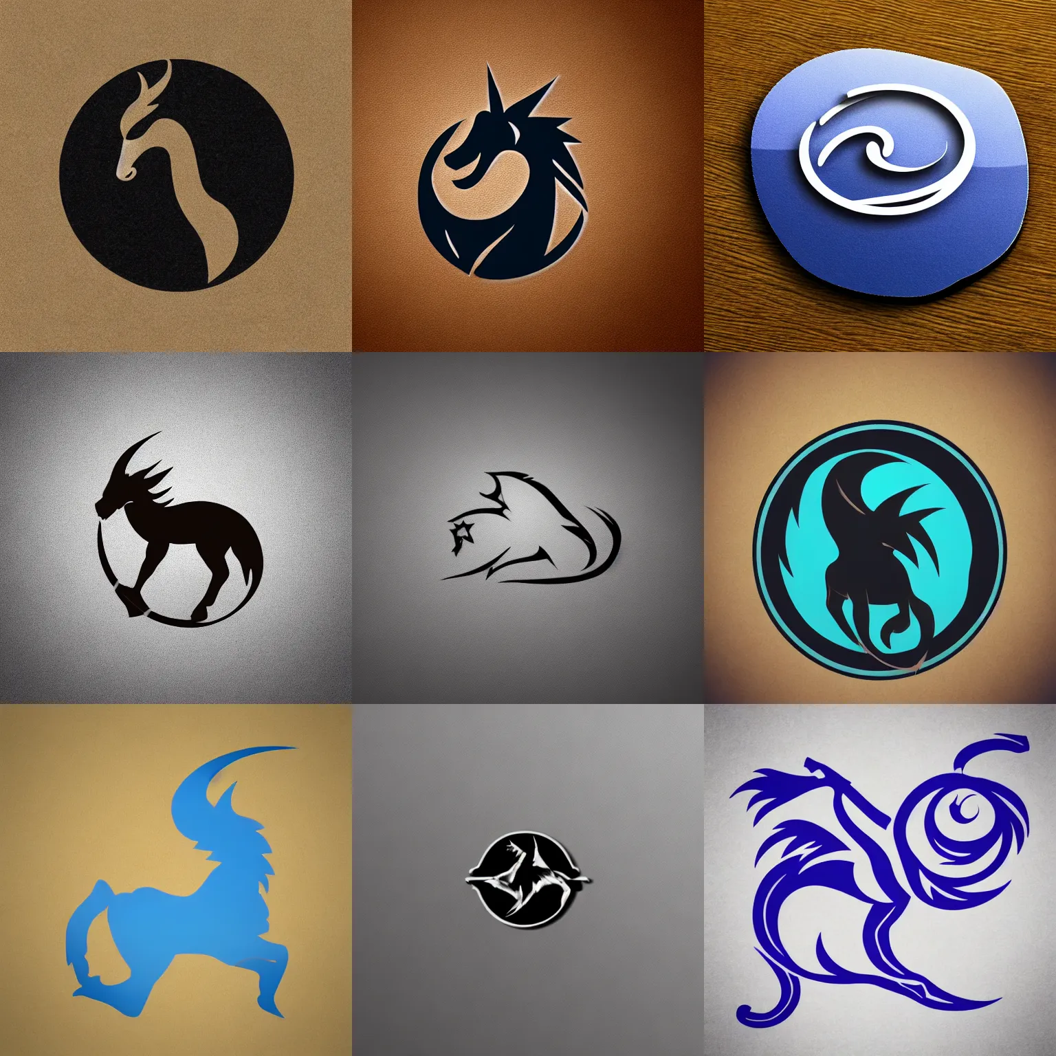 Image similar to a simple shape logo of a mythical creature. no background or textures, 2 tone colors only.
