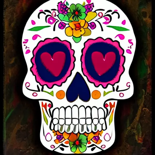 Prompt: day of the dead sugar skull