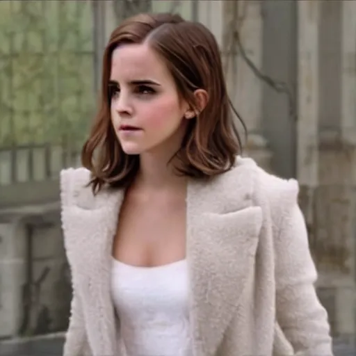 Image similar to A still of Emma Watson as Kim Kardashian