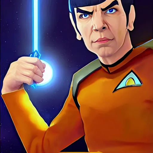 Prompt: spock as an overwatch character