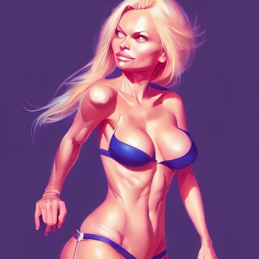 Image similar to pamela anderson, portrait shinkai makoto studio ghibli studio key hideaki anno sakimichan stanley artgerm lau rossdraws james jean marc simonetti elegant highly detailed digital painting artstation pixiv