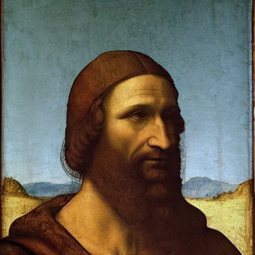 Image similar to Portrait of xQc by Leonardo Da Vinci , oil painting