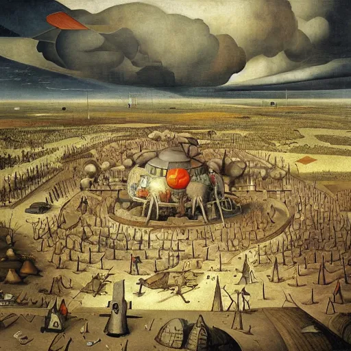 Prompt: the atomic age, detailed illustration surrealism by dariusz klimczak pieter bruegel