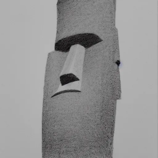 Prompt: easter island draft sketch using few strokes, pencil draft sketch, minimalistic, white background, contours only
