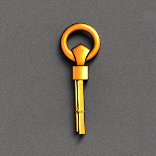 Prompt: a item of the metal key, icon, vray 4k render, on the white background, rpg game inventory item