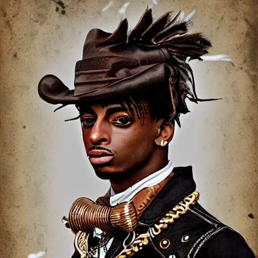 Image similar to playboi carti in steampunk style digital art 4 k the detailed super realistic