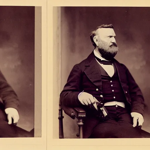 Prompt: Ulysses S. Grant wearing an Oculus VR headset, Mathew Brady photo