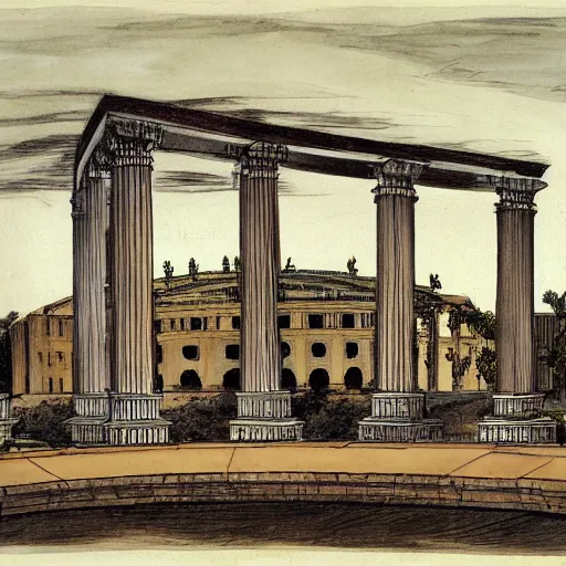 Image similar to architects sketch of the Roman collesium