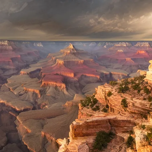 Image similar to a vast glowing city in the Grand Canyon, beautiful dynamic lighting, cinematic, wide angle establishing shot, extremely high detail, photo realistic, cinematic lighting, post processed, concept art, artstation, matte painting, style by eddie mendoza, raphael lacoste, alex ross, volumetric lighting, light rays, photorealistic, ultrarealistic, moody, coronarender, 8k