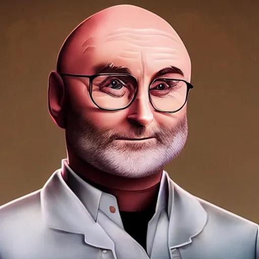Prompt: phil collins in the style of disney animation