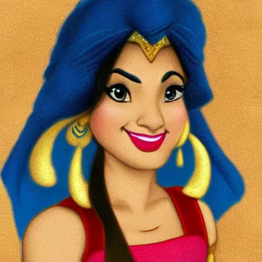 Prompt: realistic portrait of jasmine from Disney's Aladdin