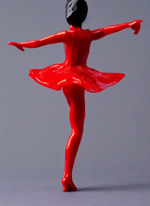 Image similar to Fine Image on the store website, eBay, Full body, 80mm resin figure of a cute modern dancer girl in red, environmental light from the front