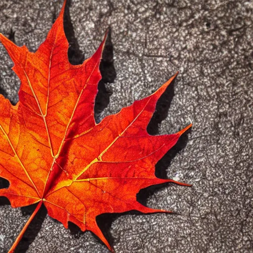 Image similar to a macro 8mm photo of a maple leaf, macro photograph, photo, photorealistic