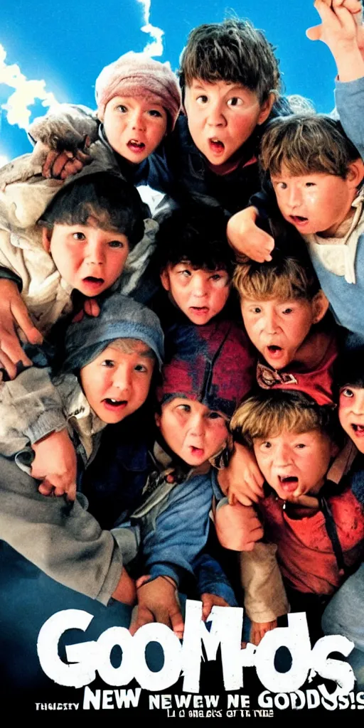 Image similar to movie poster for the new goonies movie