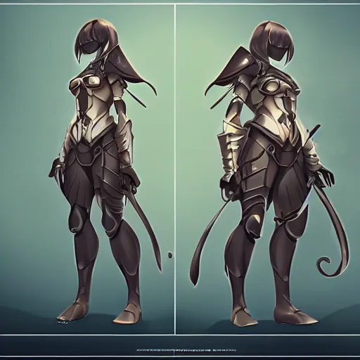 Image similar to dhamphir, character design, concept art, style of makoto shinkai, symmetrical face, body shot, plate armor, fantasy, highly detailed, digital art, female