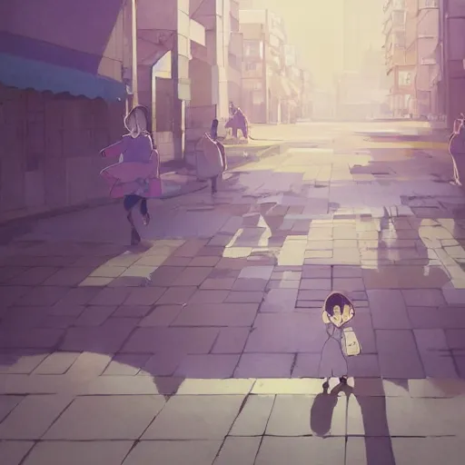 Image similar to woman with child by yoh yoshinari, makoto shinkai, dynamic composition, dynamic perspective woman with child by yoh yoshinari, makoto shinkai, dynamic composition, dynamic perspective, cel shaded