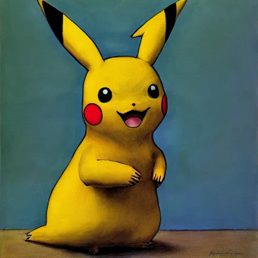 Image similar to a painting of Pikachu by andrew wyeth