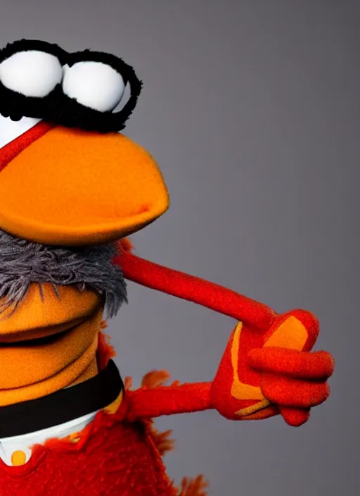 Image similar to studio portrait still of muppet!!!!! gordon freeman!!!!!! as a muppet muppet as a muppet, 8 k, studio lighting, key light,