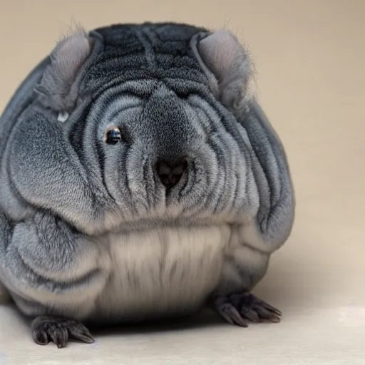 Image similar to chinchilla tardigrade hybrid, furry creature with several legs ( multiple limbs ) and a protective fur coat