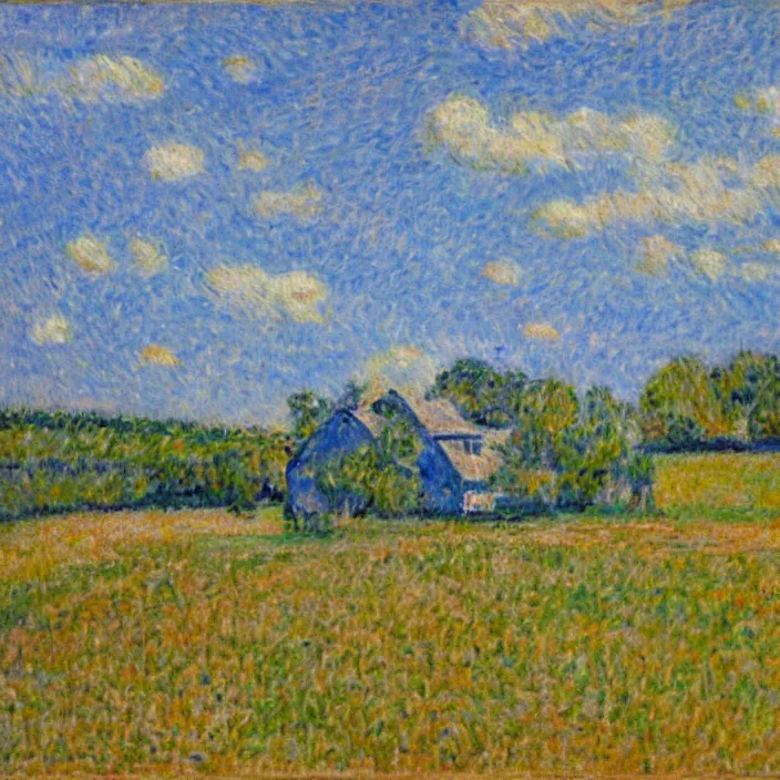 Image similar to a building in a serene landscape, post - impressionism