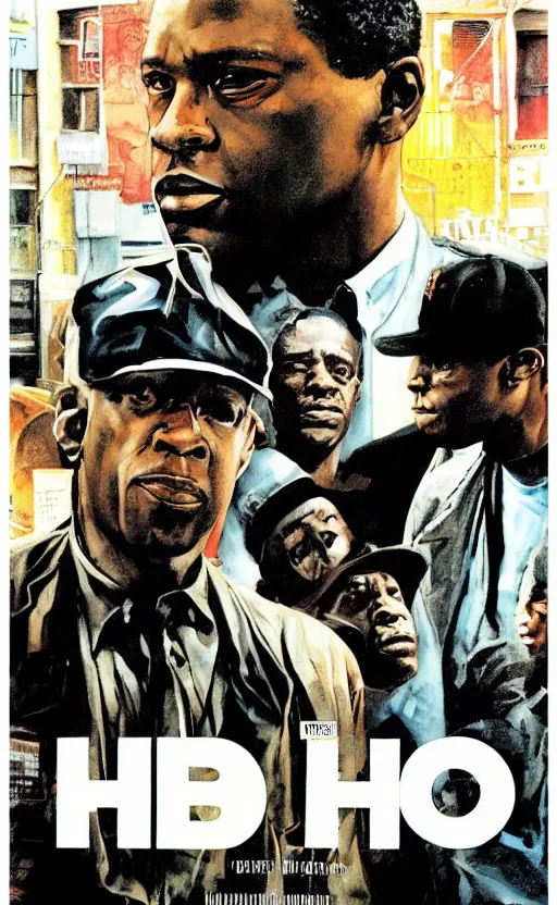 Image similar to HBO's The Wire movie poster by Drew Struzan.