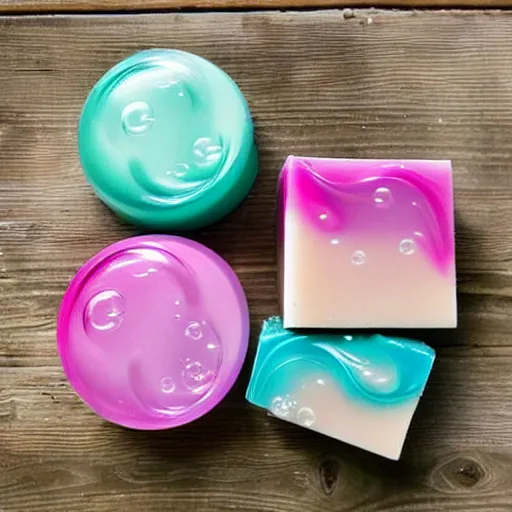 Prompt: beautiful soap with bubbles