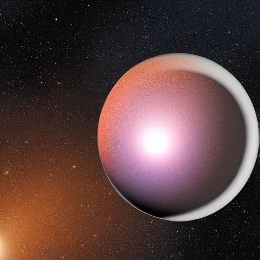 Image similar to sphere made of aluminium, hubble image in background, astronomical, raytracing