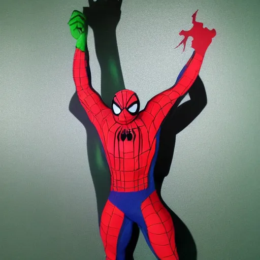 Image similar to hulk as Spiderman with thorn out costume