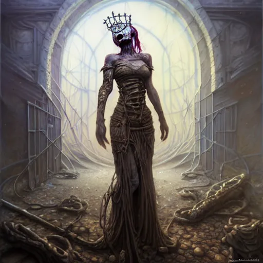 full body portrait of an undead queen with no eyes, in | Stable ...